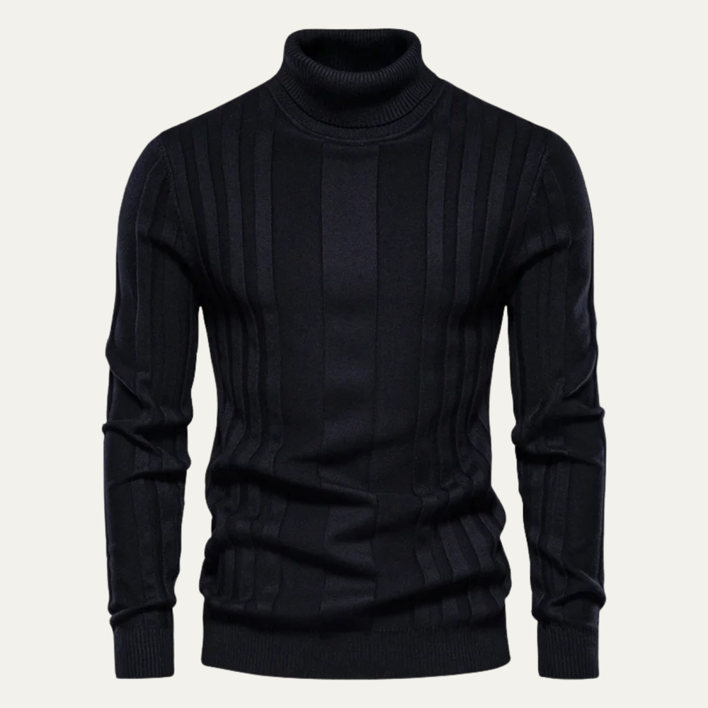 Pull Côtelé Col Roulé Chaud et Confortable - vue 2