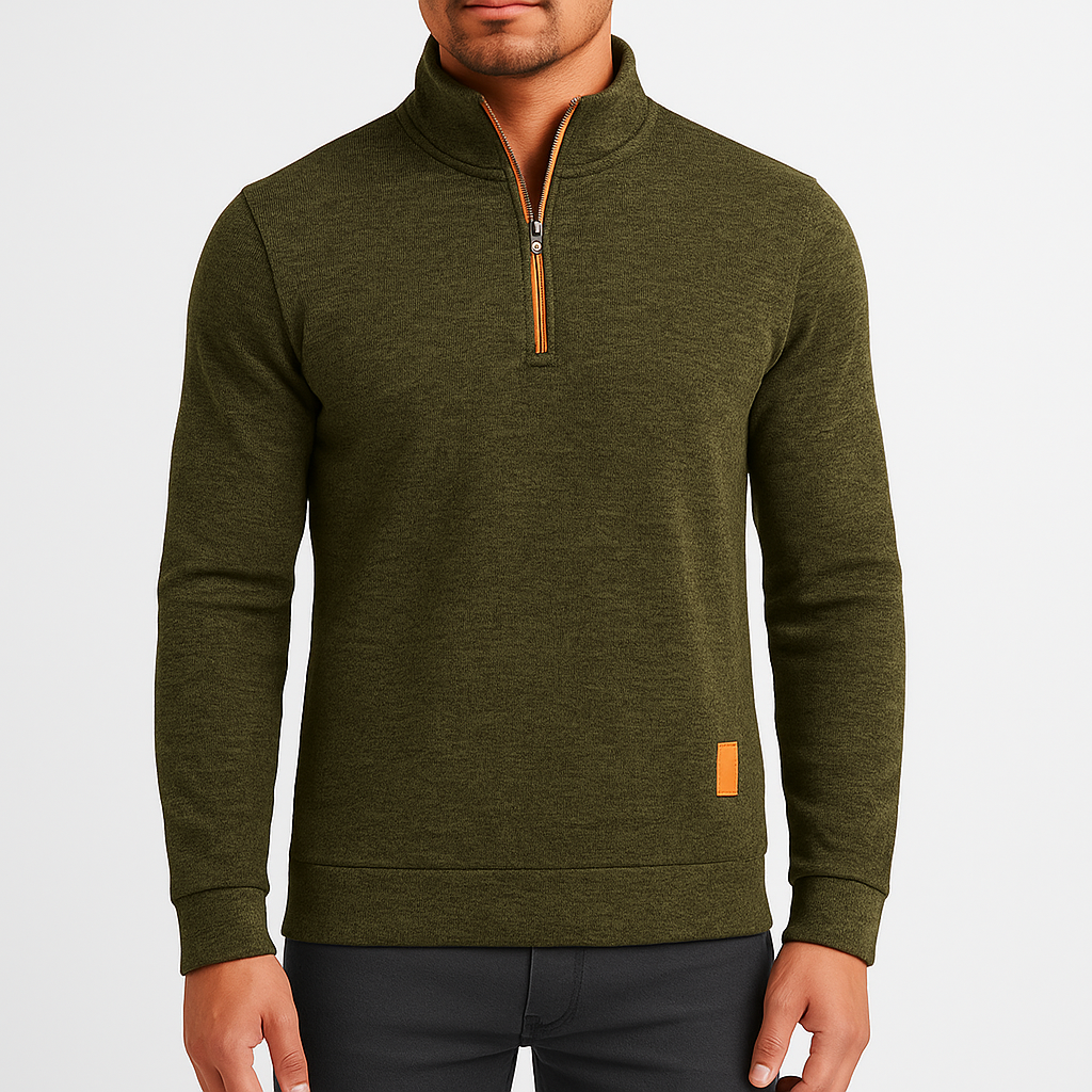 Pull Homme Col Roulé Zip Caché