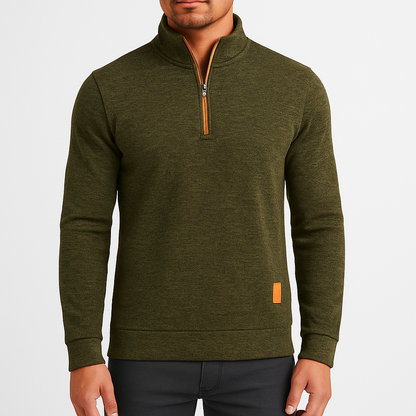 Pull Homme Col Roulé Zip Caché