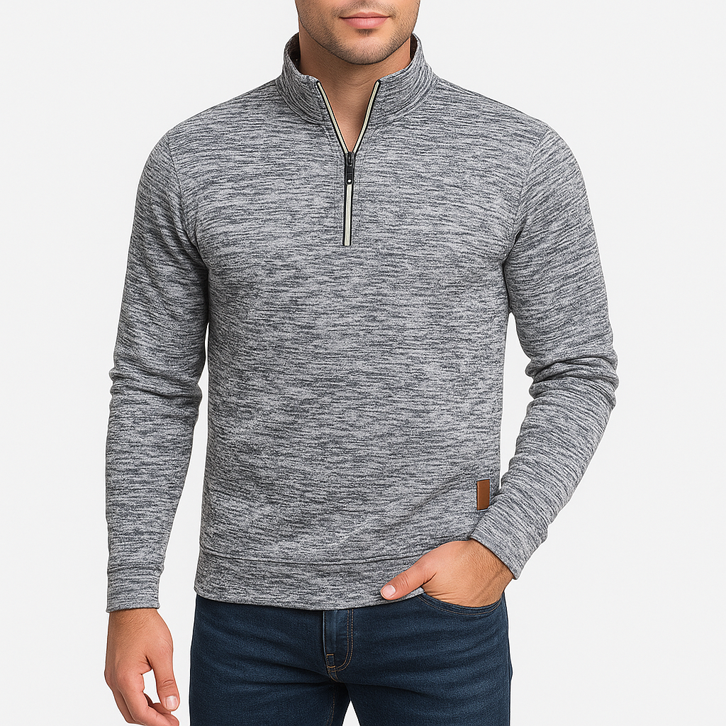 Pull Homme Col Roulé Zip Caché