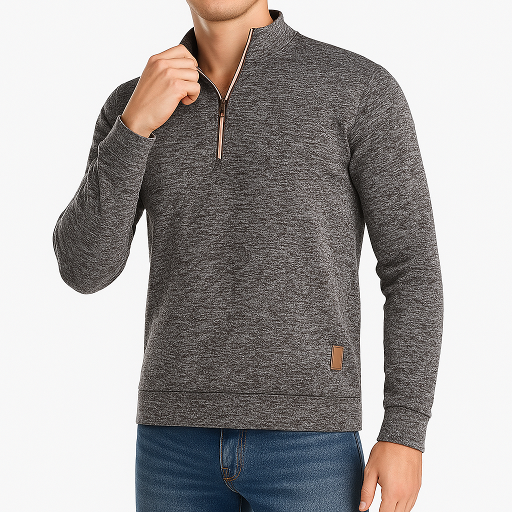 Pull Homme Col Roulé Zip Caché