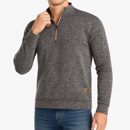 Pull Homme Col Roulé Zip Caché