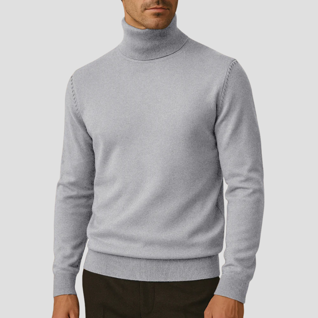 Pull Femme Élégant Col Roulé Taille Slim