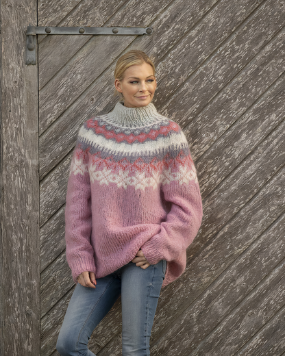 Pull Femme Col Roulé Grosse Maille Chaud et Confortable