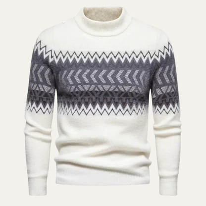 VogeLuxe | Pull à col roulé en maille à motifs pour homme 0