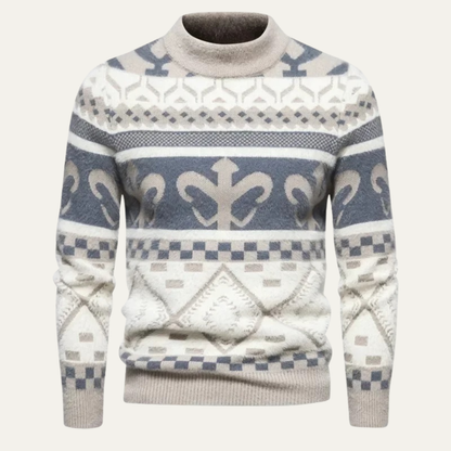 Pull en maille épais pour homme avec col roulé