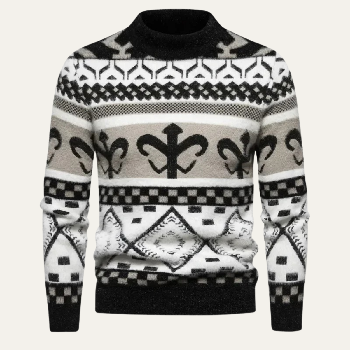 Pull en maille épais pour homme avec col roulé