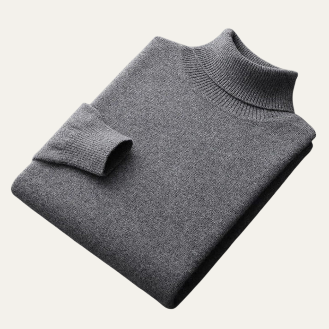 Pull Homme Col Roulé Laine Douce