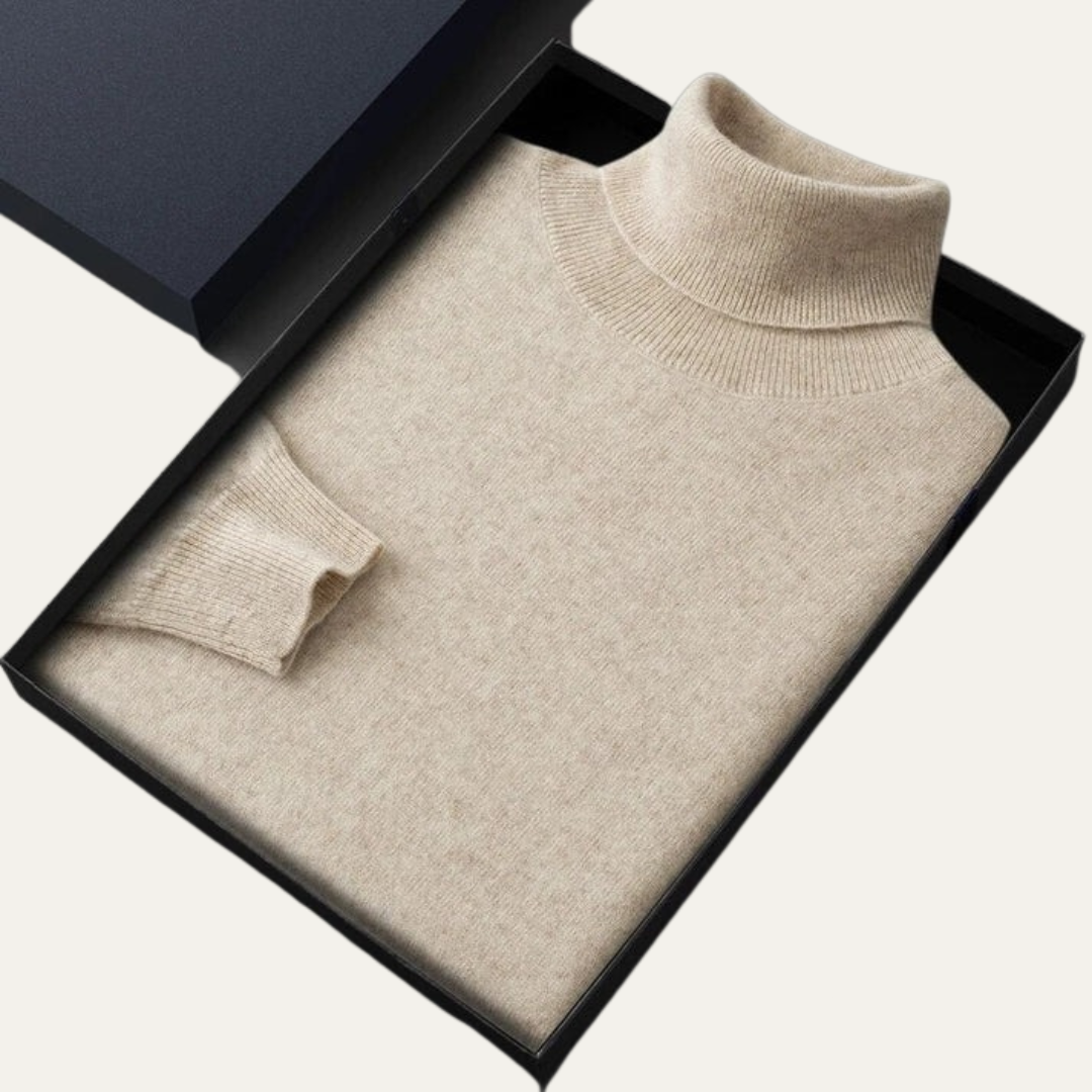 Pull Homme Col Roulé Laine Douce