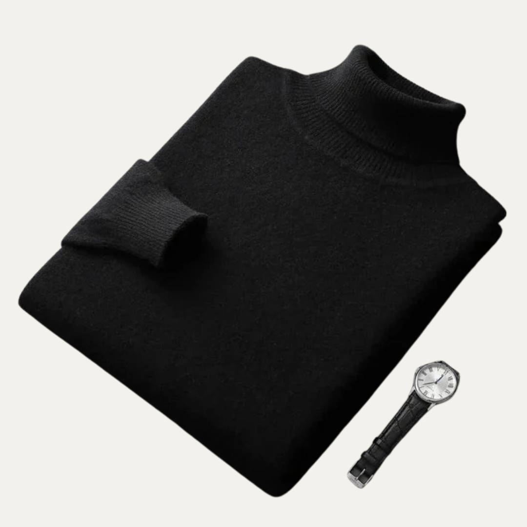 Pull Homme Col Roulé Laine Douce