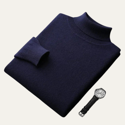 Pull Homme Col Roulé Laine Douce