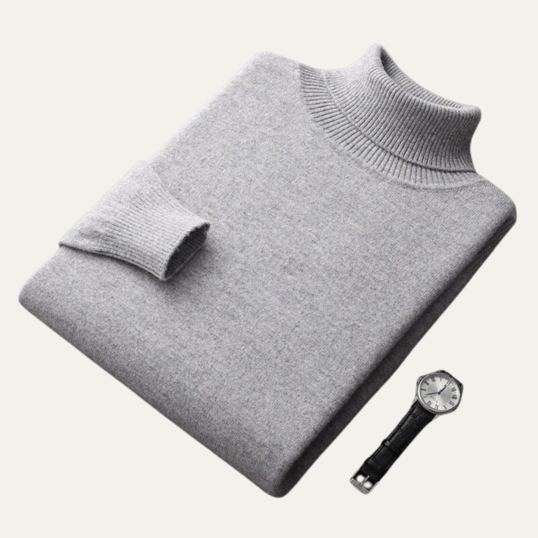 Pull Homme Col Roulé Laine Douce