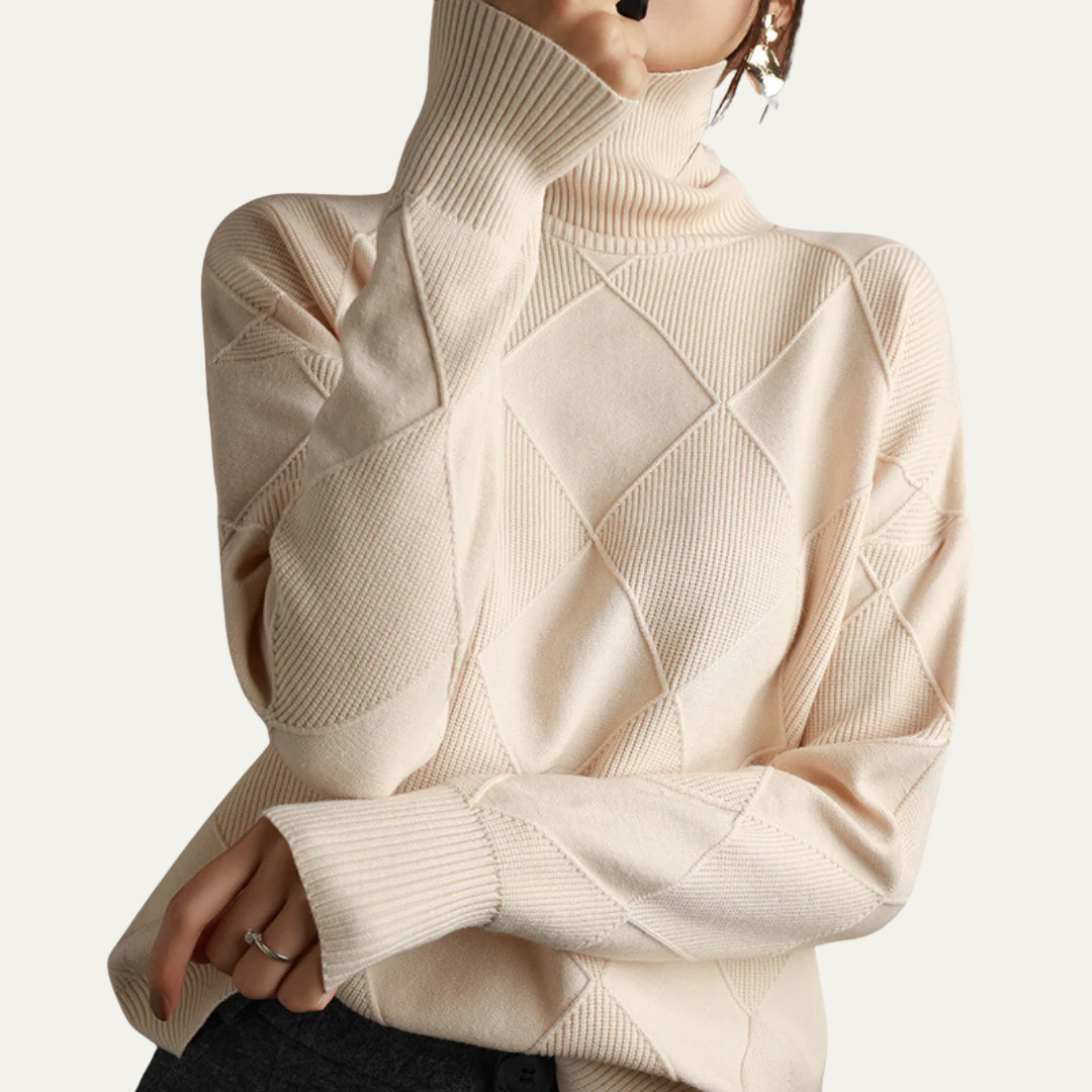 Pull Col Roulé Femme Maille Élégant - PanierRoyale