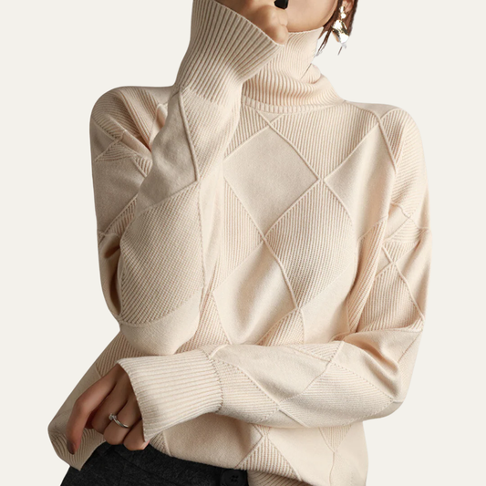 Pull Col Roulé Femme Maille Élégant - PanierRoyale