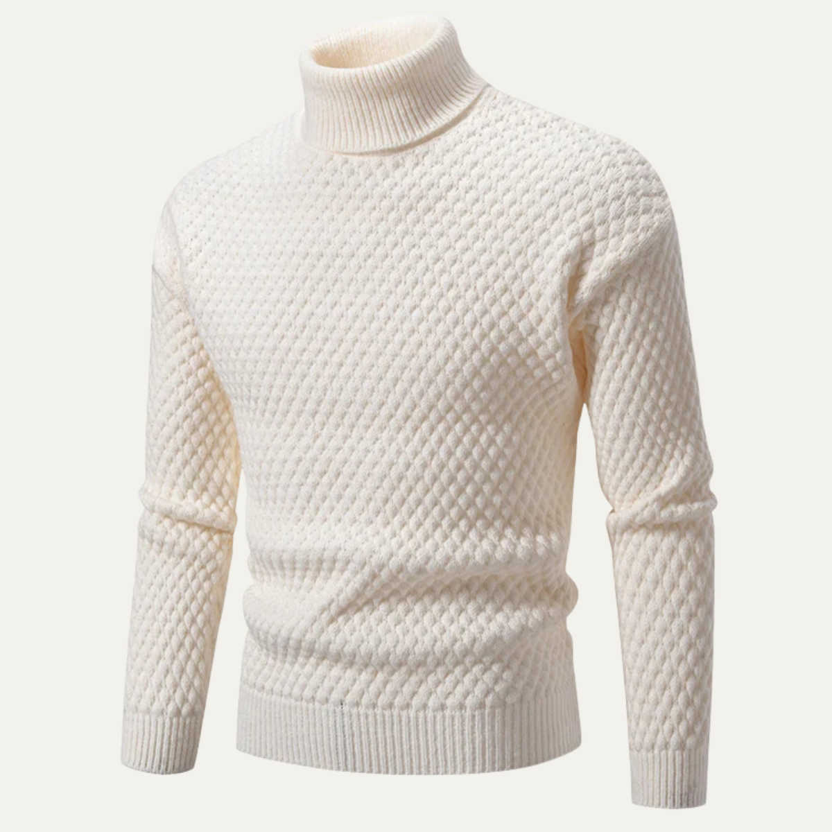 Pull en maille épaisse col roulé pour homme hiver - PanierRoyale