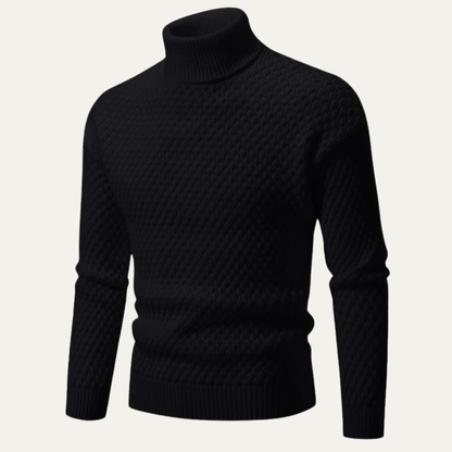 Pull en maille épaisse col roulé pour homme hiver