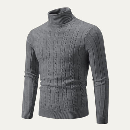 VogeLuxe | Pull à col roulé en maille mixte pour homme 5