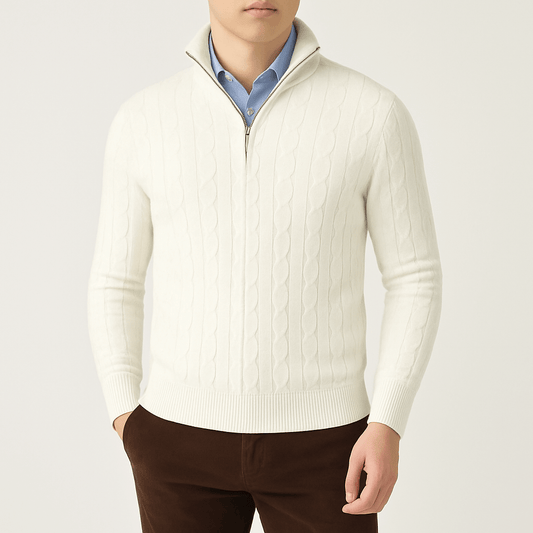 VogeLuxe | Pull à col roulé en maille torsadée pour homme 0