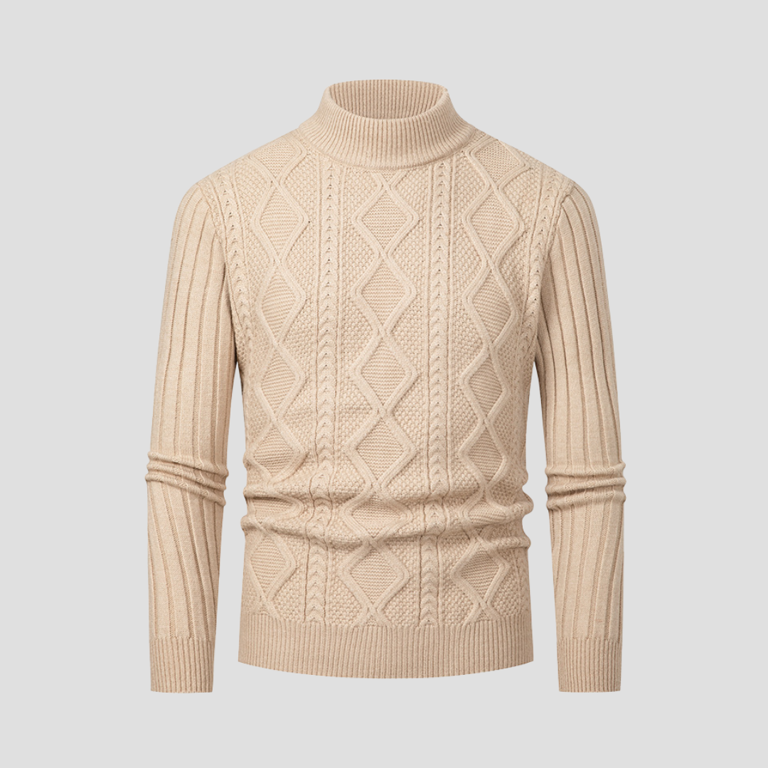 Pull Homme Col Roulé Maille épaisse et Douce