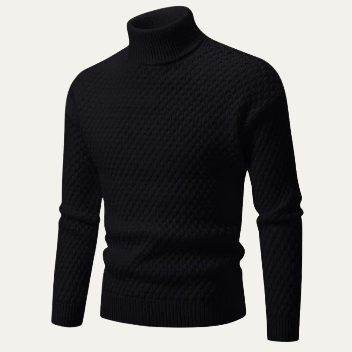 VogeLuxe | Pull à col roulé épais à motif losanges pour homme 2