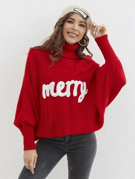 Pull femme col roulé manches bouffantes tendance hiver - PanierRoyale