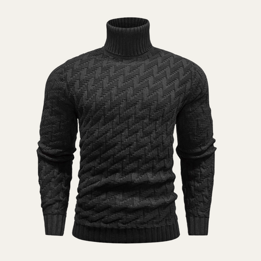 Pull Homme Col Roulé Motif Géométrique - PanierRoyale