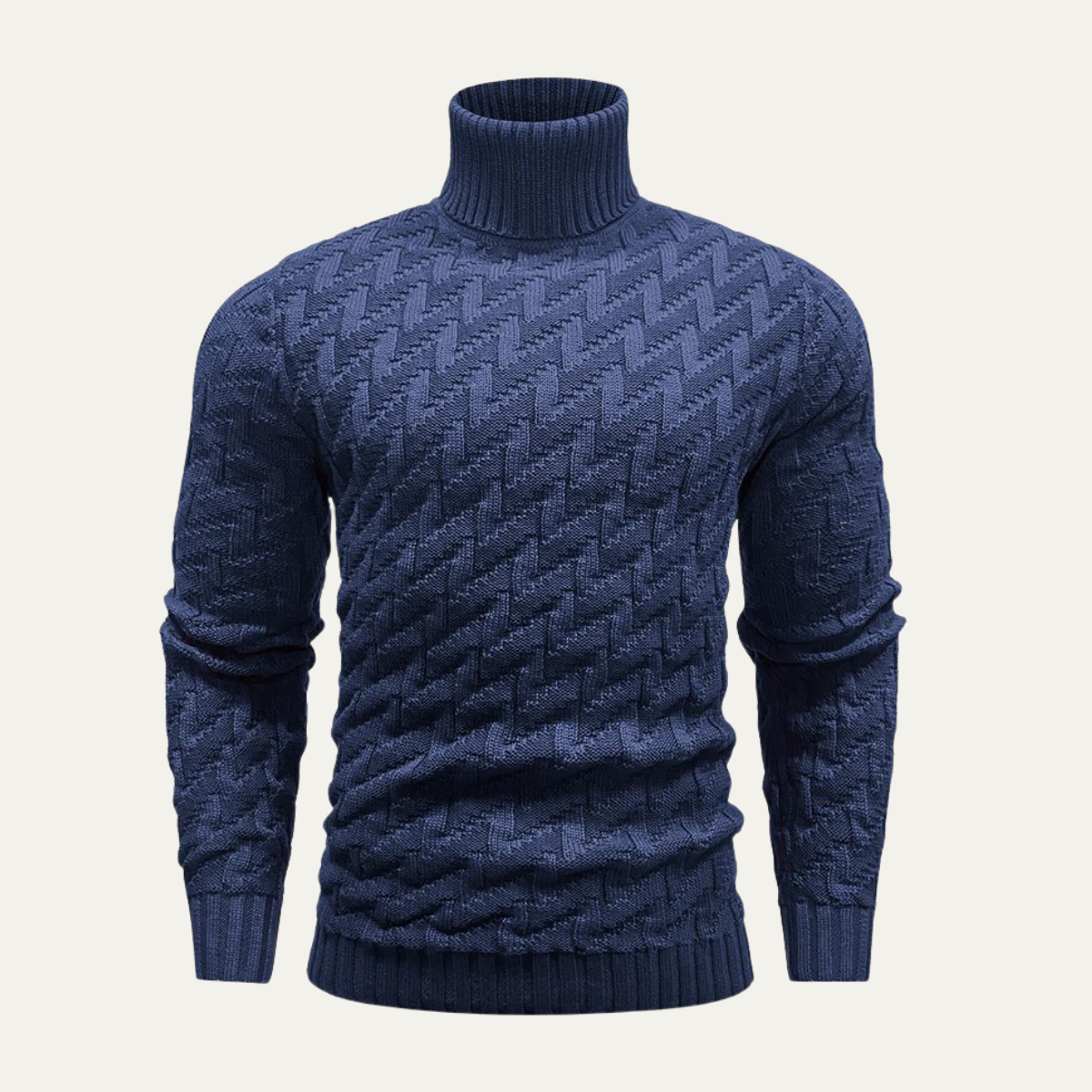 VogeLuxe | Pull à col roulé géométrique pour homme 1
