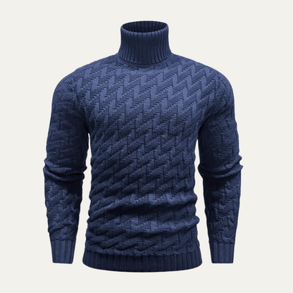Pull Homme Col Roulé Motif Géométrique