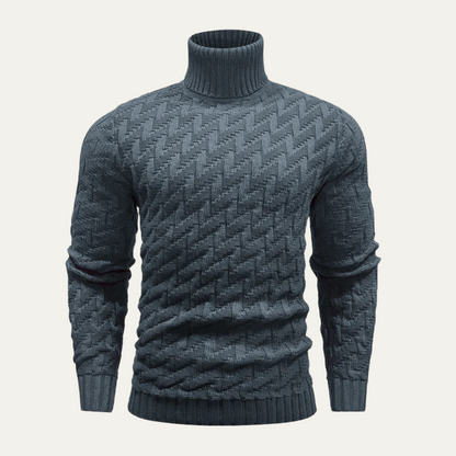 Pull Homme Col Roulé Motif Géométrique