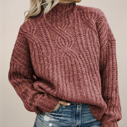Pull Femme Oversize en Maille Épaisse et Douce