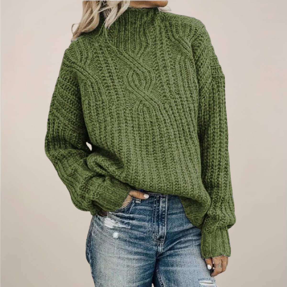 Pull Femme Oversize en Maille Épaisse et Douce