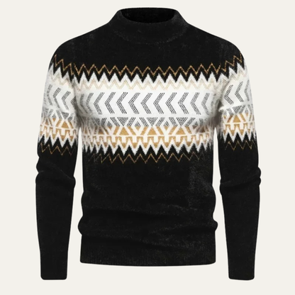 Pull en maille épais pour homme, motif renne hivernal