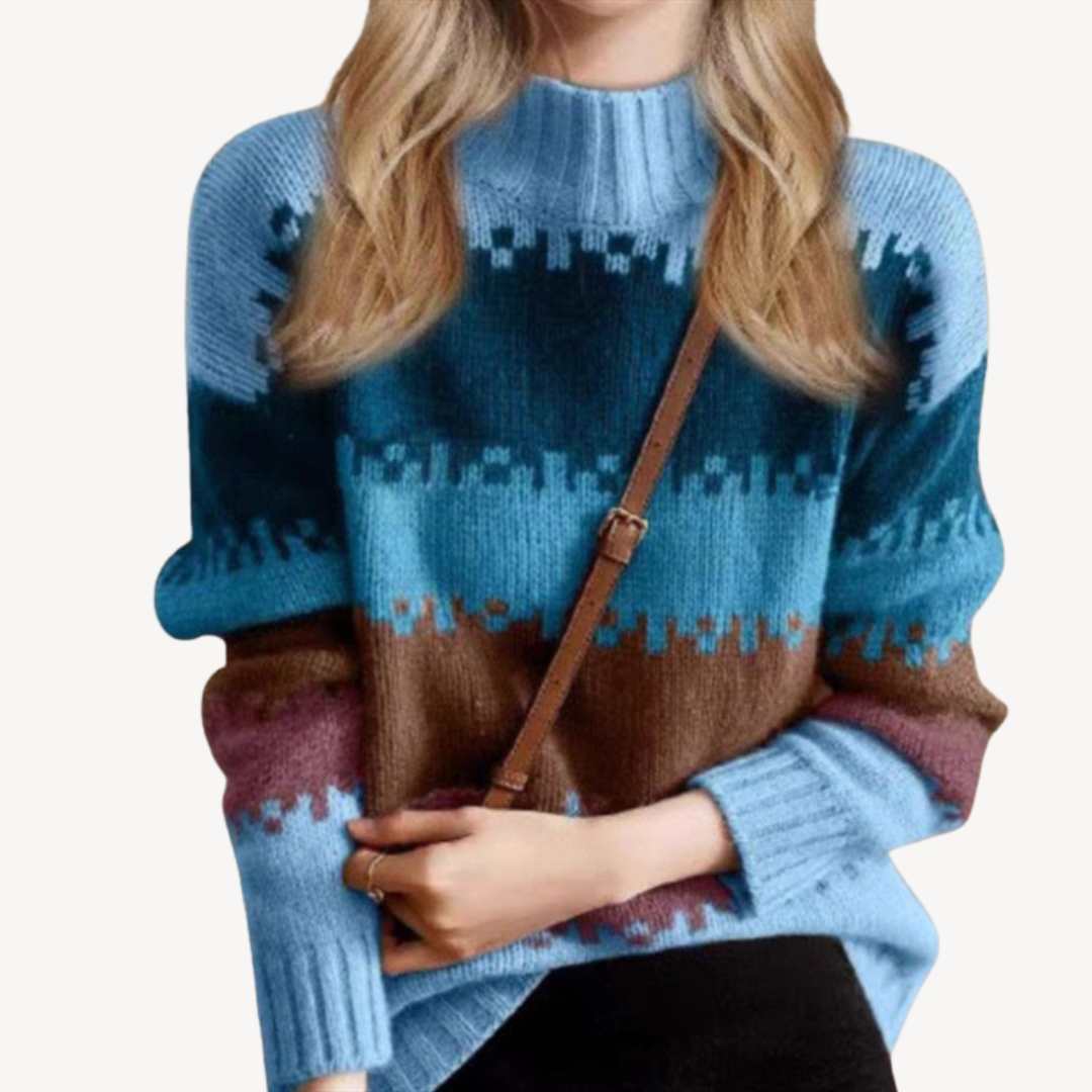 Pull Femme Rayé Classique à col Roulé - PanierRoyale