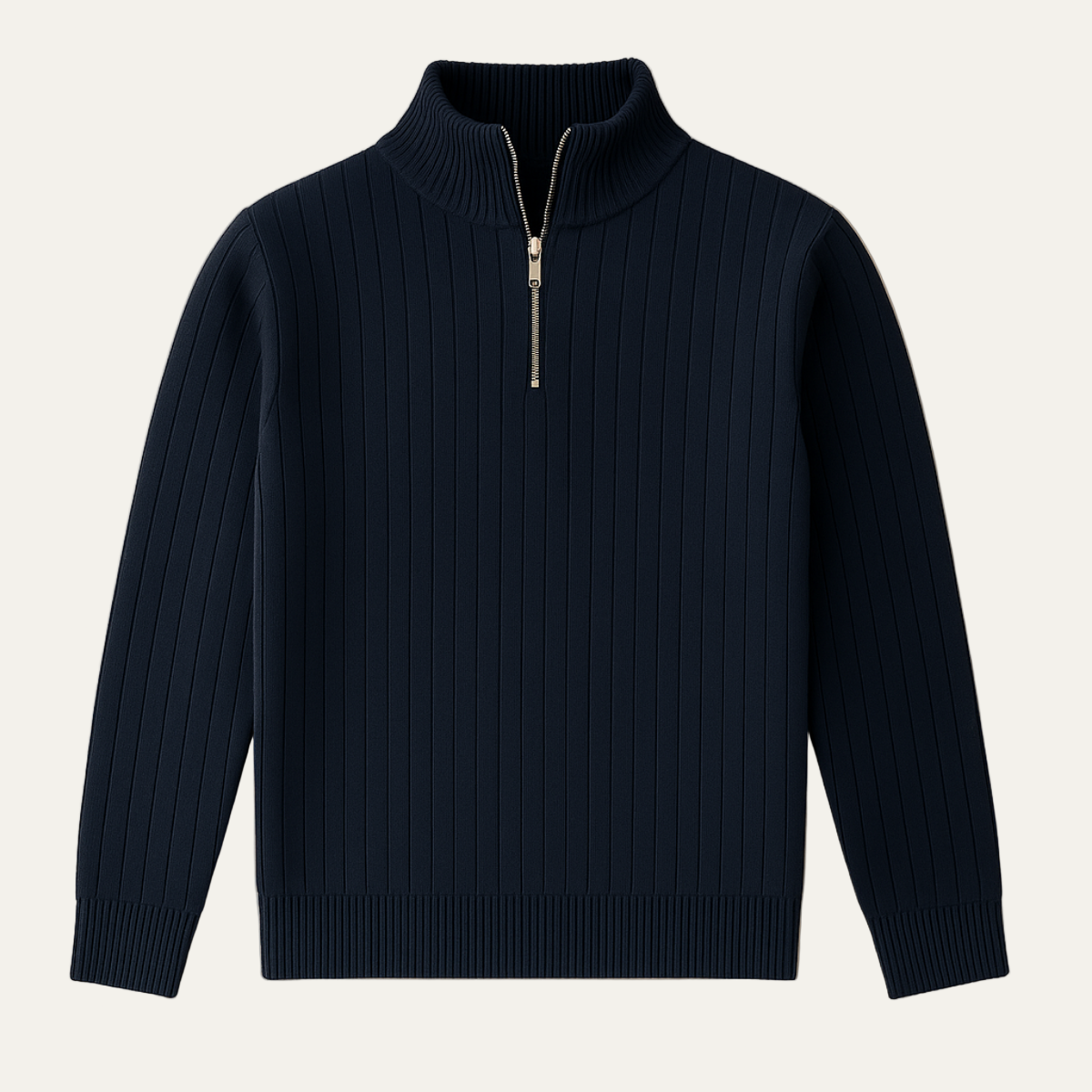 Pull Homme Côtelé à Fermeture Éclair pour Hiver - PanierRoyale