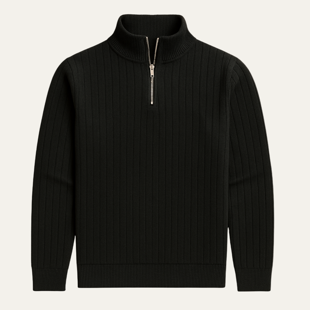 Pull Homme Côtelé à Fermeture Éclair pour Hiver