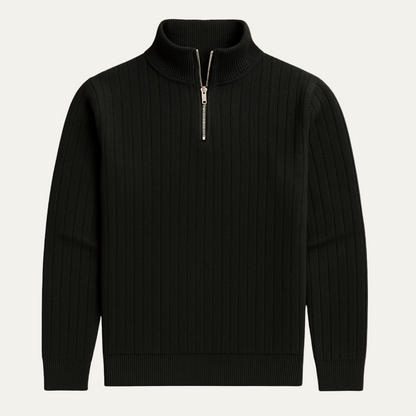 Pull Homme Côtelé à Fermeture Éclair pour Hiver