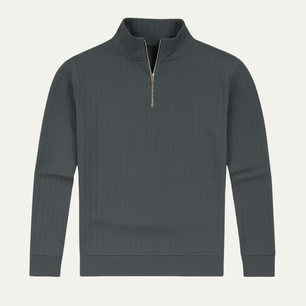 Pull Homme Côtelé à Fermeture Éclair pour Hiver