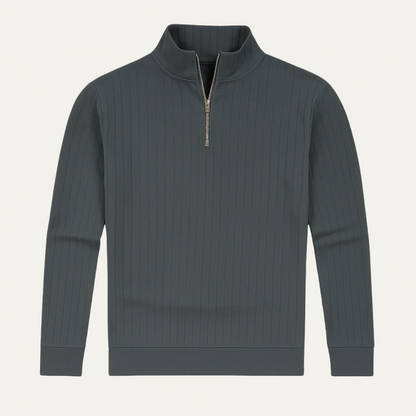 Pull Homme Côtelé à Fermeture Éclair pour Hiver