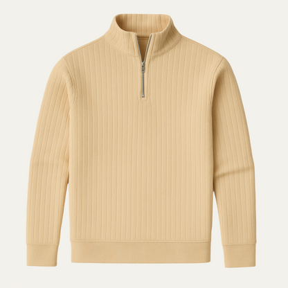 Pull Homme Côtelé à Fermeture Éclair pour Hiver