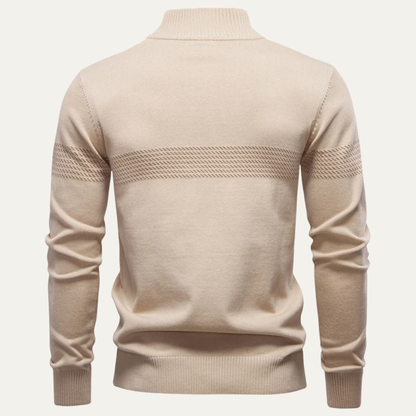 VogeLuxe | Pull à col zippé à motif pour homme 1