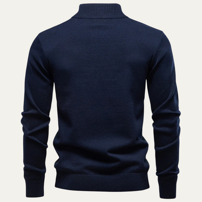 VogeLuxe | Pull à col zippé color block pour homme 2