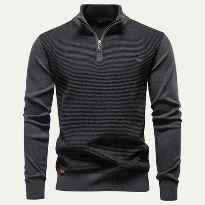 Pull Homme Col Zippé Multicolore