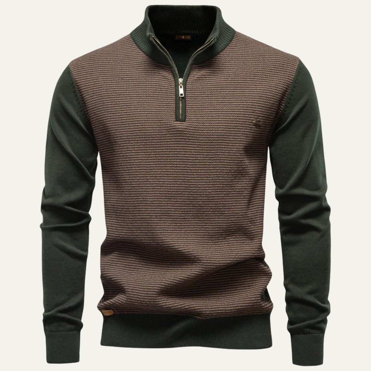 Pull Homme Col Zippé Multicolore