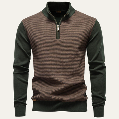 Pull Homme Col Zippé Multicolore
