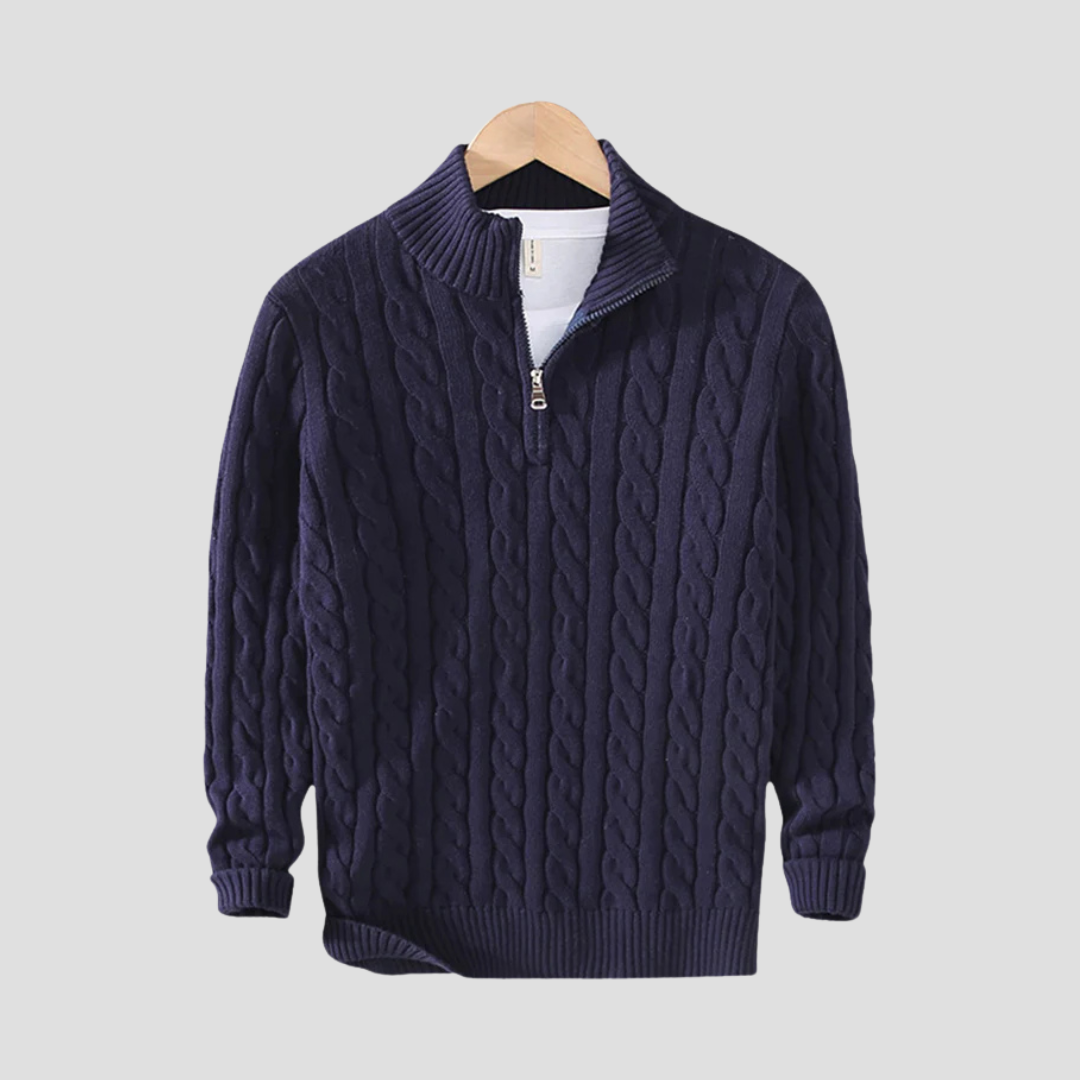 Pull Homme Col Zippé Maille Épaisse et Chaude - PanierRoyale