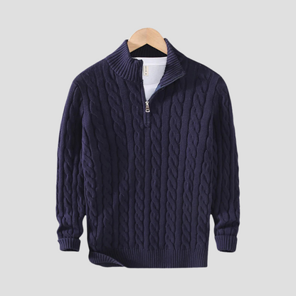 Pull Homme Col Zippé Maille Épaisse et Chaude - PanierRoyale