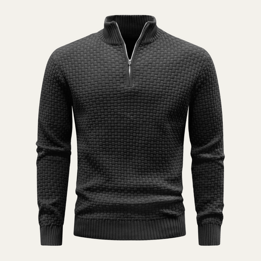 Pull en maille épaisse pour homme avec fermeture éclair - PanierRoyale