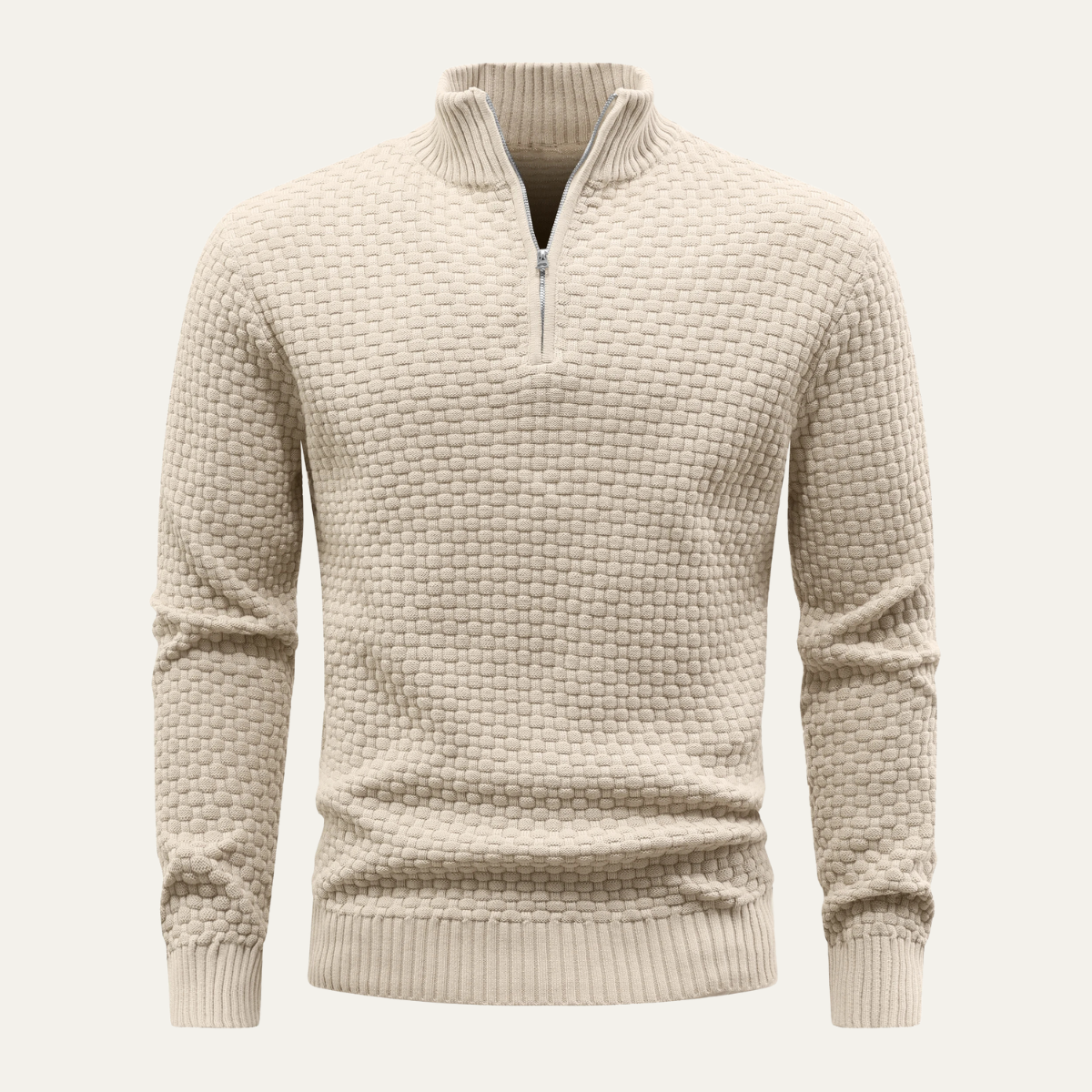 Pull en maille épaisse pour homme avec fermeture éclair