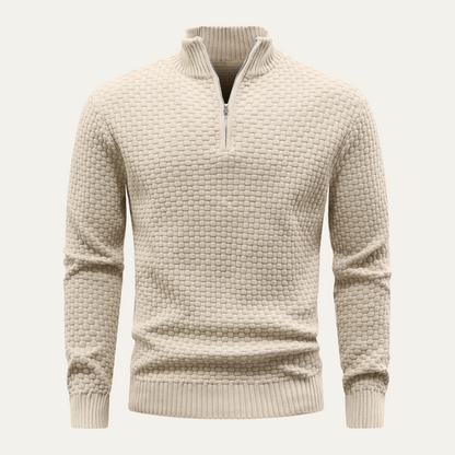 Pull en maille épaisse pour homme avec fermeture éclair