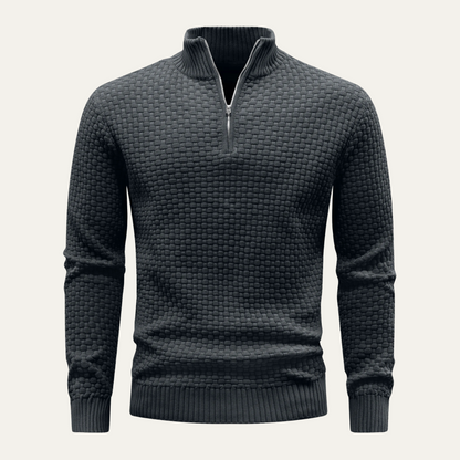 Pull en maille épaisse pour homme avec fermeture éclair